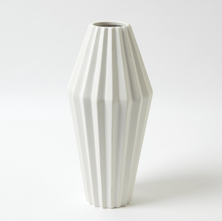 MILOS VASE-MATTE WHITE-Lg