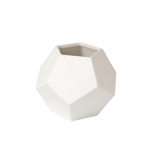 Faceted Vases -Matte White