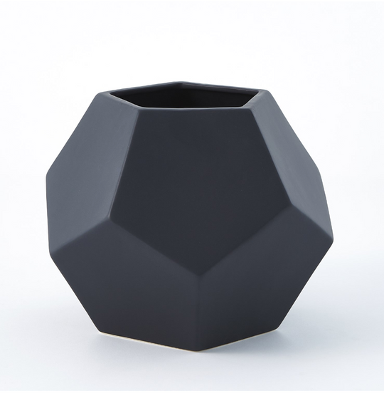 Faceted Vases- Matte Black