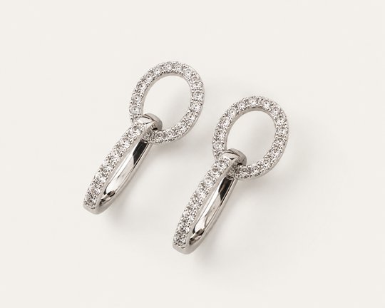 Diamond Circle Link Earrings