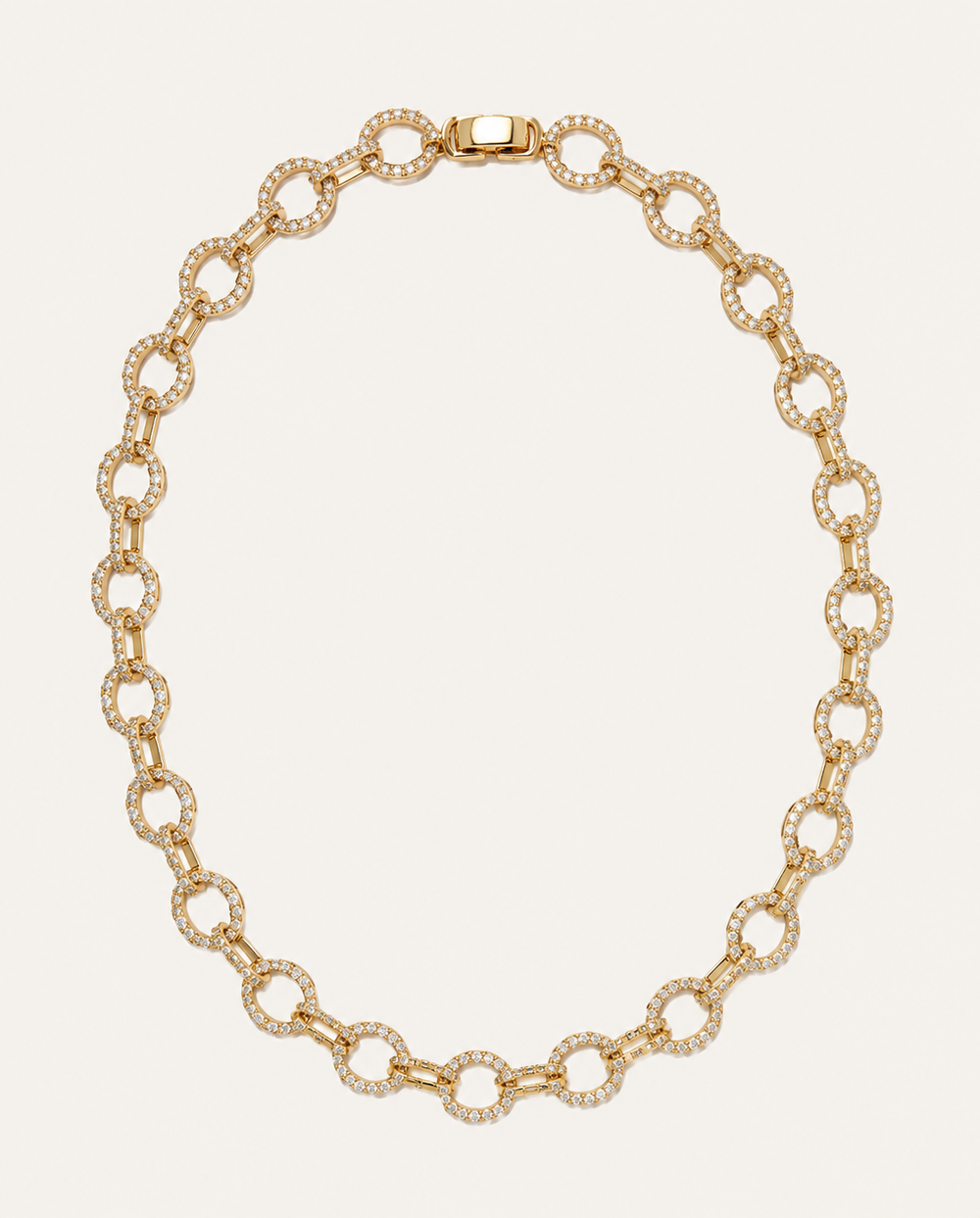Diamond Circle Link Necklace