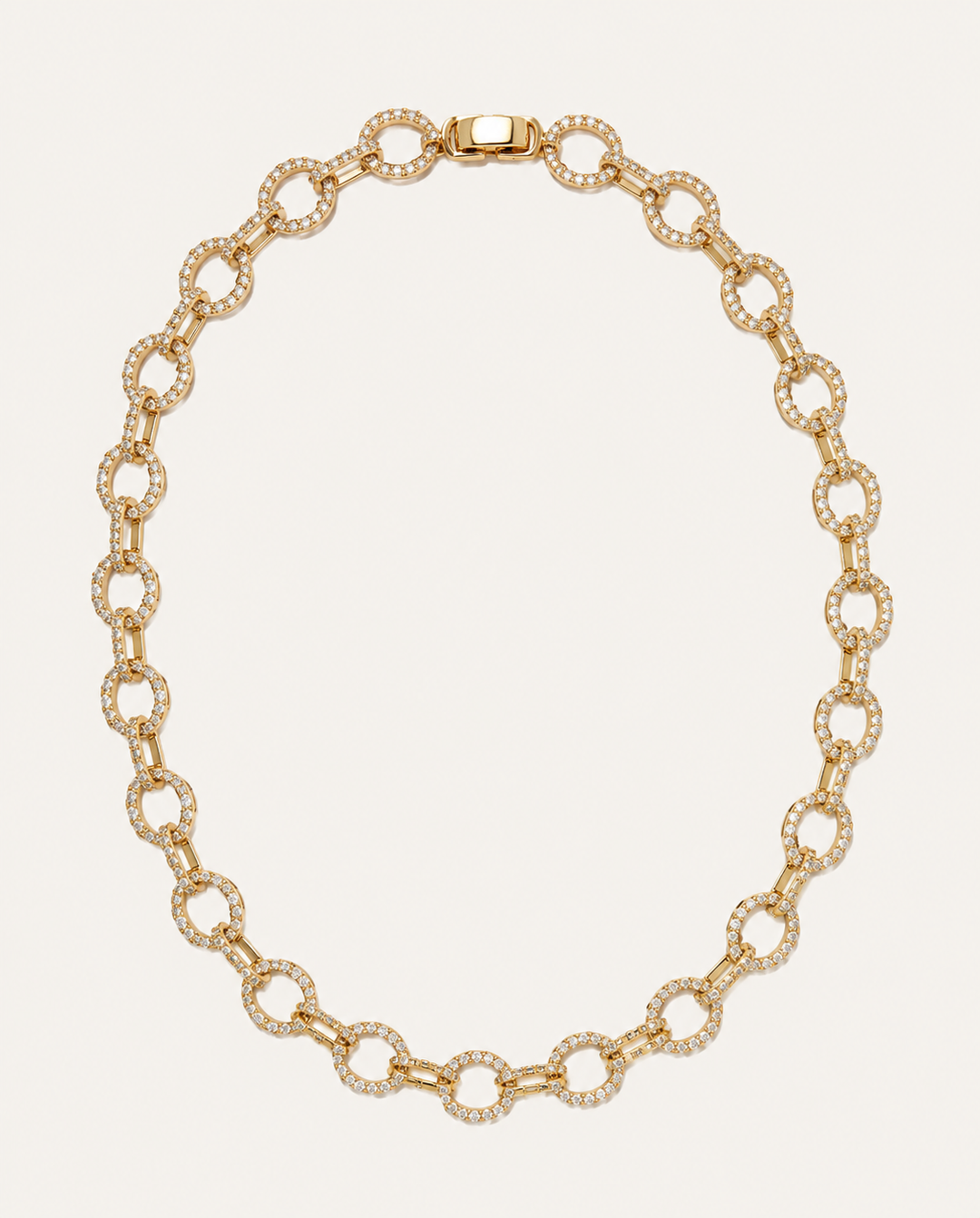Diamond Circle Link Necklace