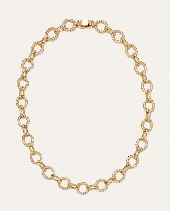 Diamond Circle Link Necklace