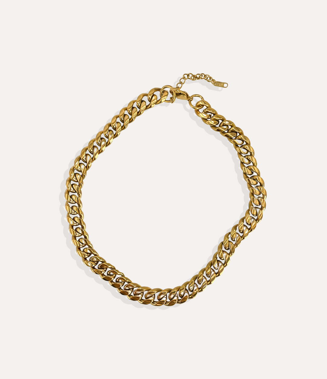 Chunky Gold Chain Necklace in 14k gold plated stainless steel displayed on a neutral background