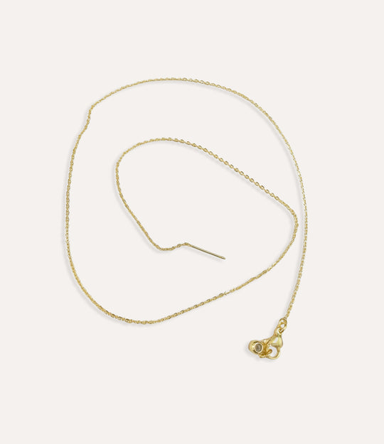 Classic gold chain necklace with adjustable length on white background