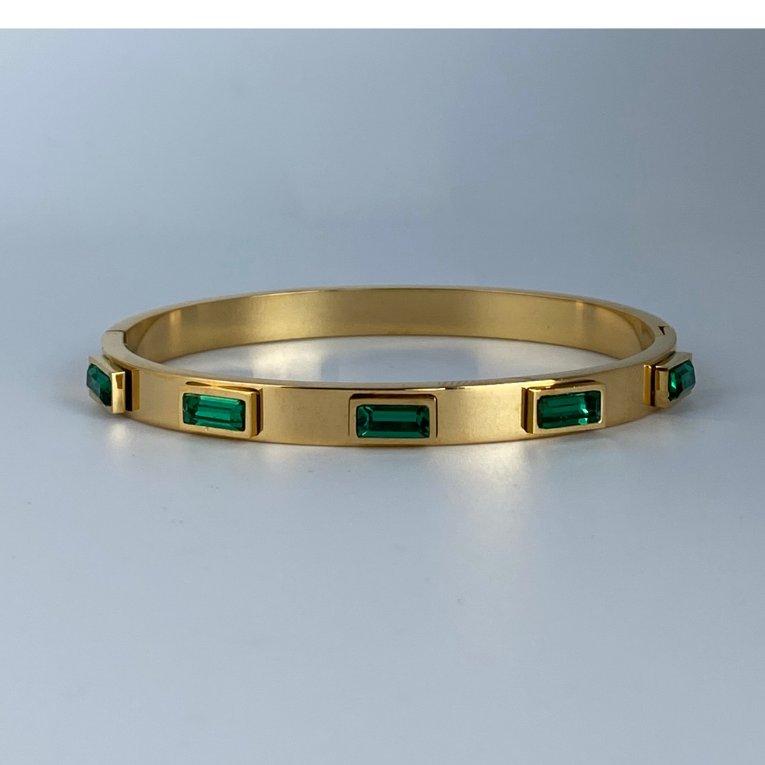 gold and green bangle