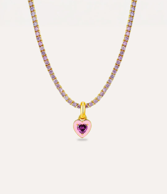 Gift-ready purple Enamel Heart Necklace, the perfect gift for women and teens.