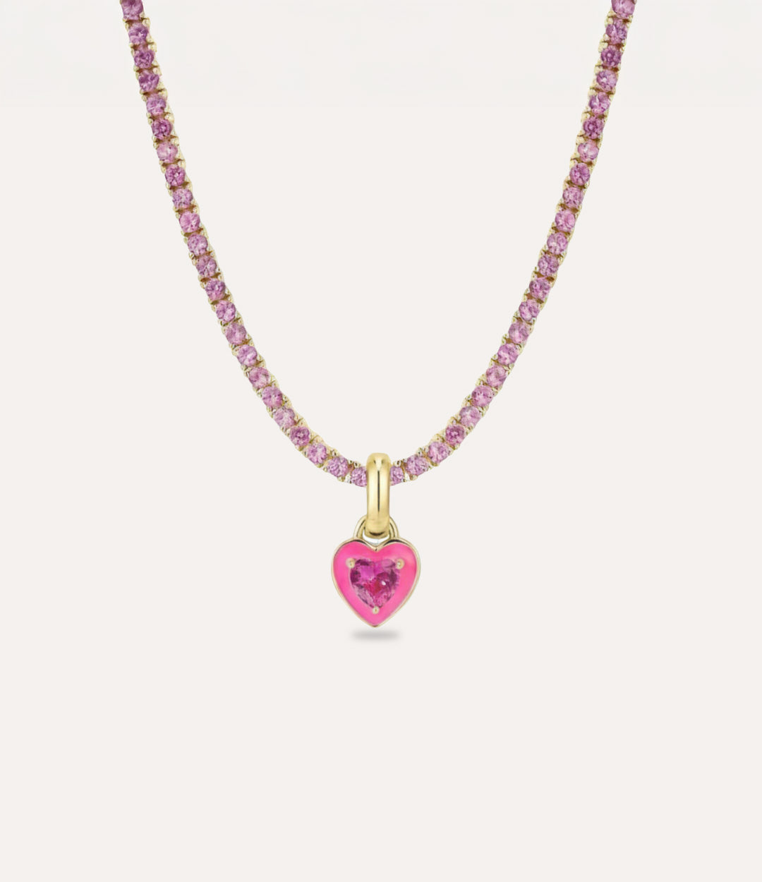 Gift-ready pink Enamel Heart Necklace, the perfect gift for women and teens.
