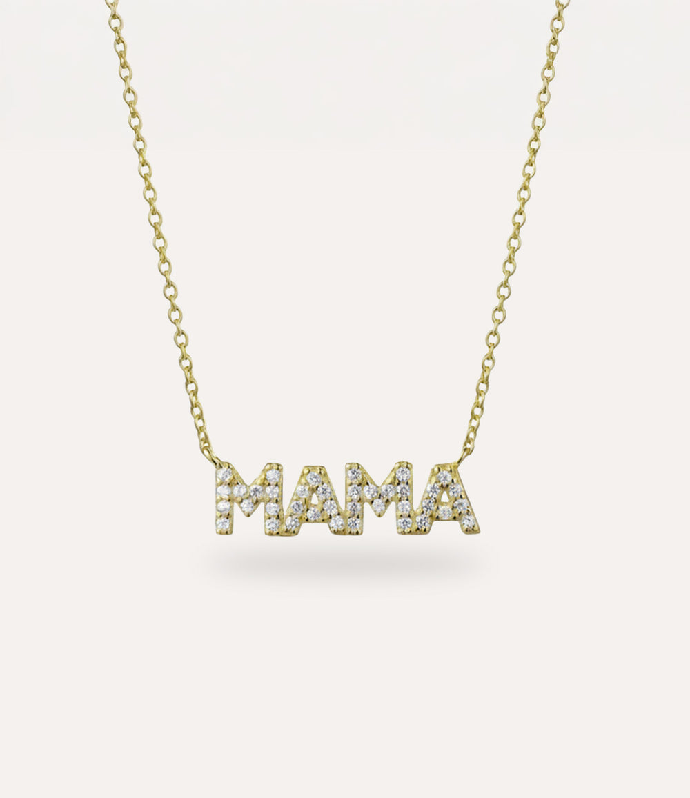 Close-up of the Glam Mama pendant sparkling with fine detail.