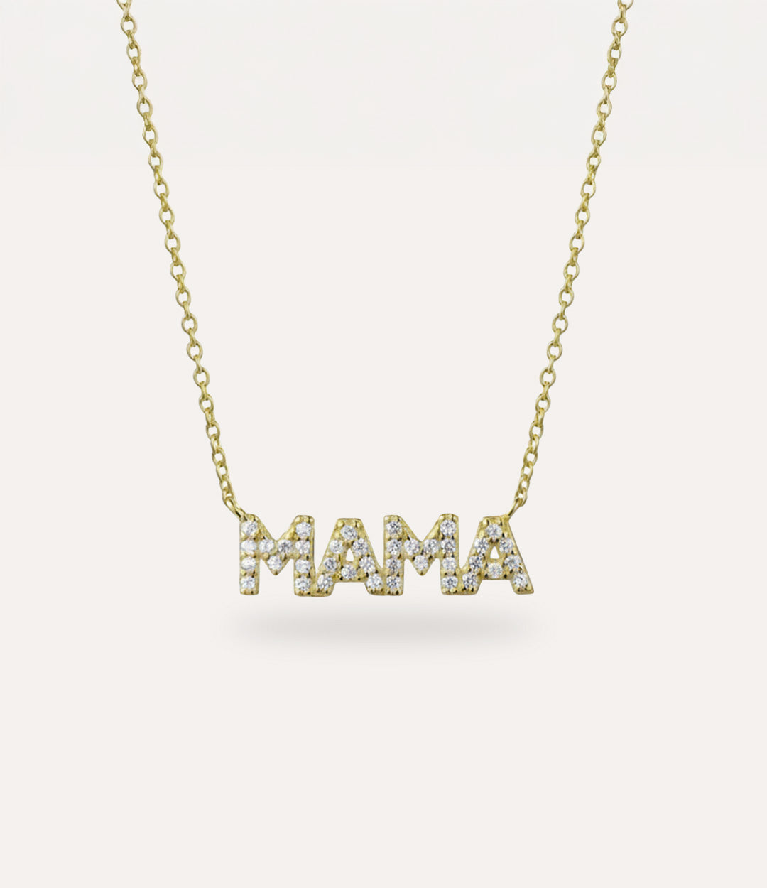 Close-up of the Glam Mama pendant sparkling with fine detail.