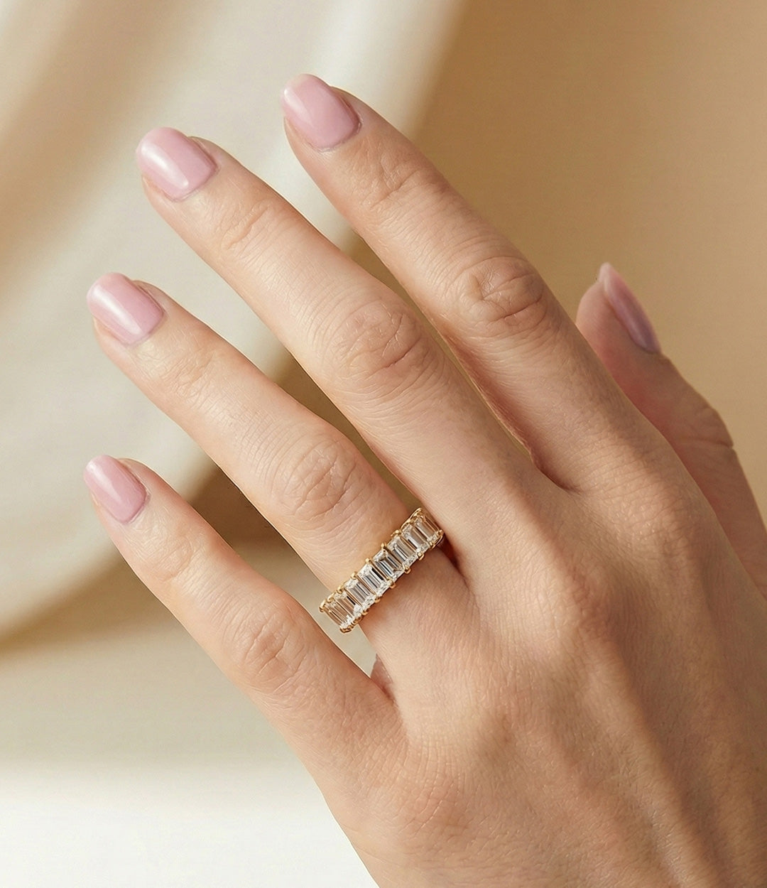 Model wearing diamond ring