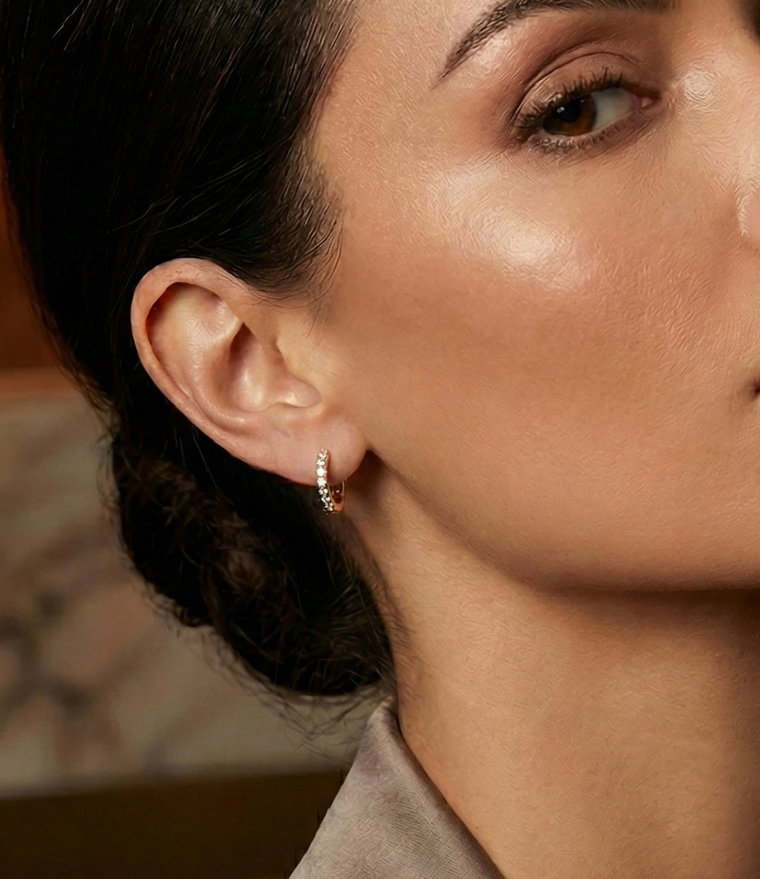 Mini Pave Hoops