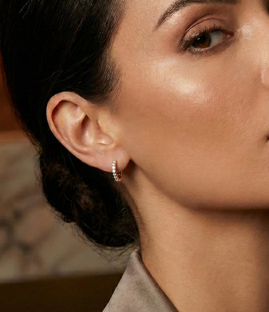 Mini Pave Hoops