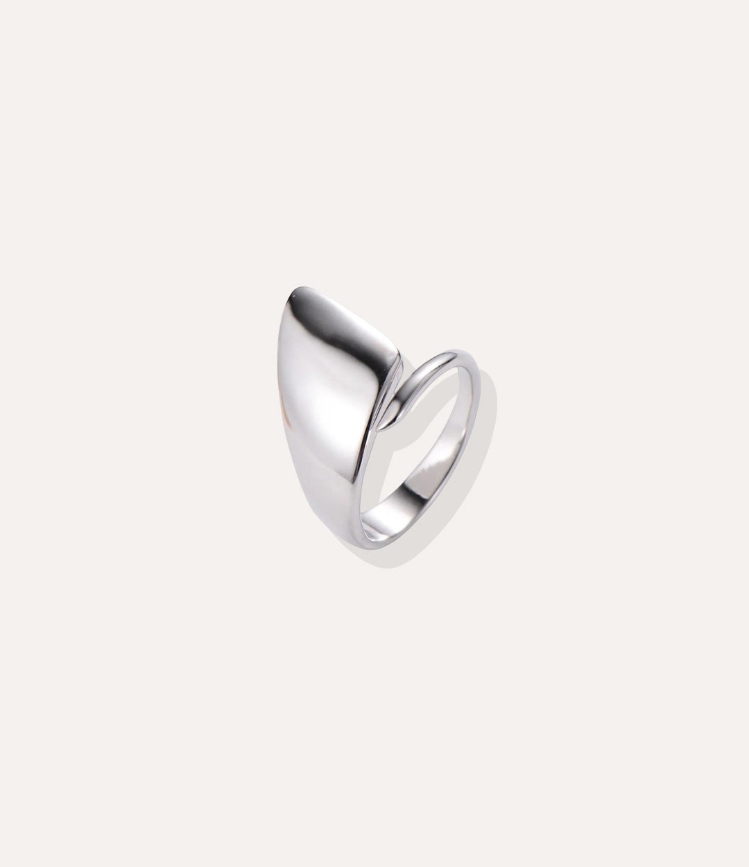 Stainless steel silver Mod Ring, highlighting the cool polished finish, chunky modern shape, and tarnish-proof material.