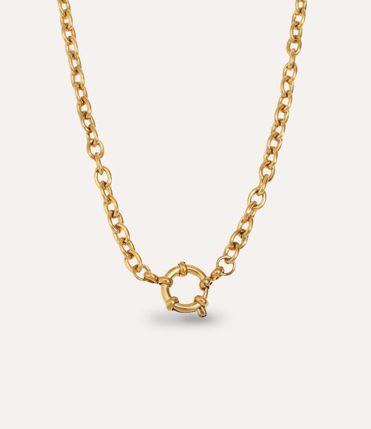 Gold Nautical Paper Clip Chain with Chunky Chain