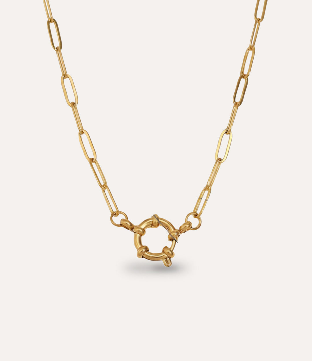 Gold Nautical Paper Clip Chain with Thin Chain