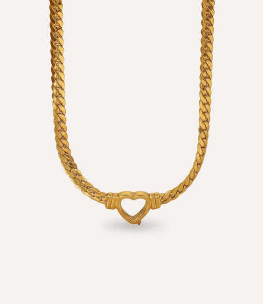 Open Heart Necklace Gold