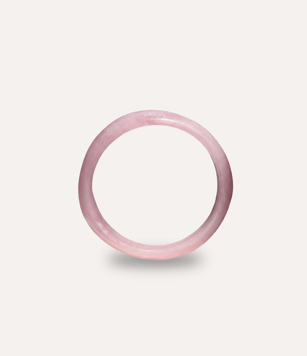 Pink acrylic resin bangle with organic, curved form