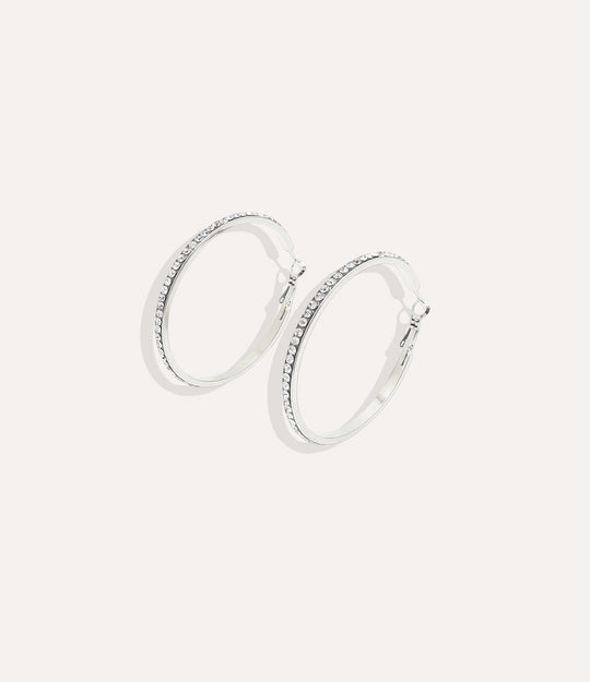 Product shot of the Princess Hoops in silver colour showing the cool stainless steel tone and durable construction on a white background.