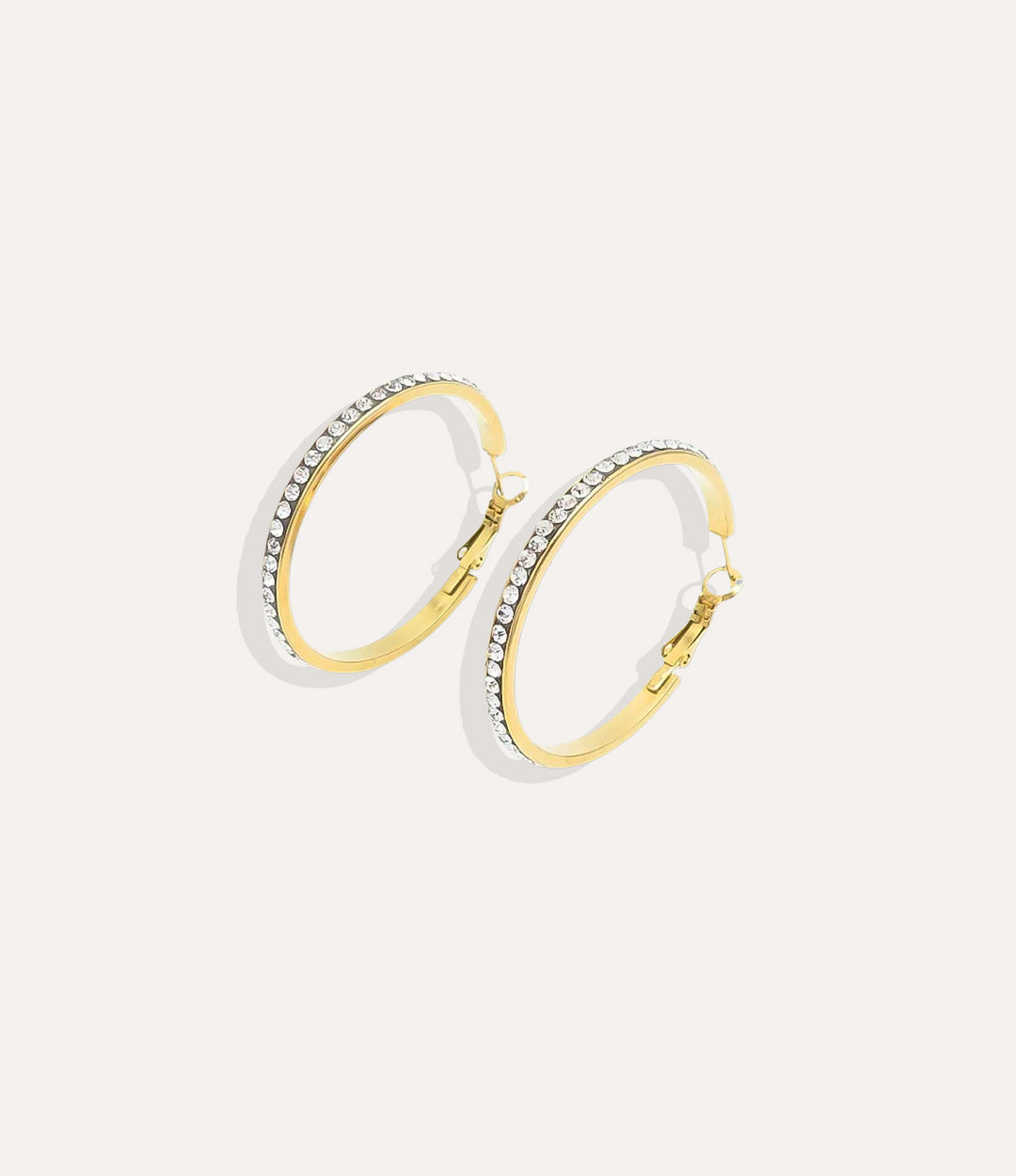 Product shot of the Princess Hoops in 18k gold plating displaying the smooth finish and timeless hoop design on a white background.