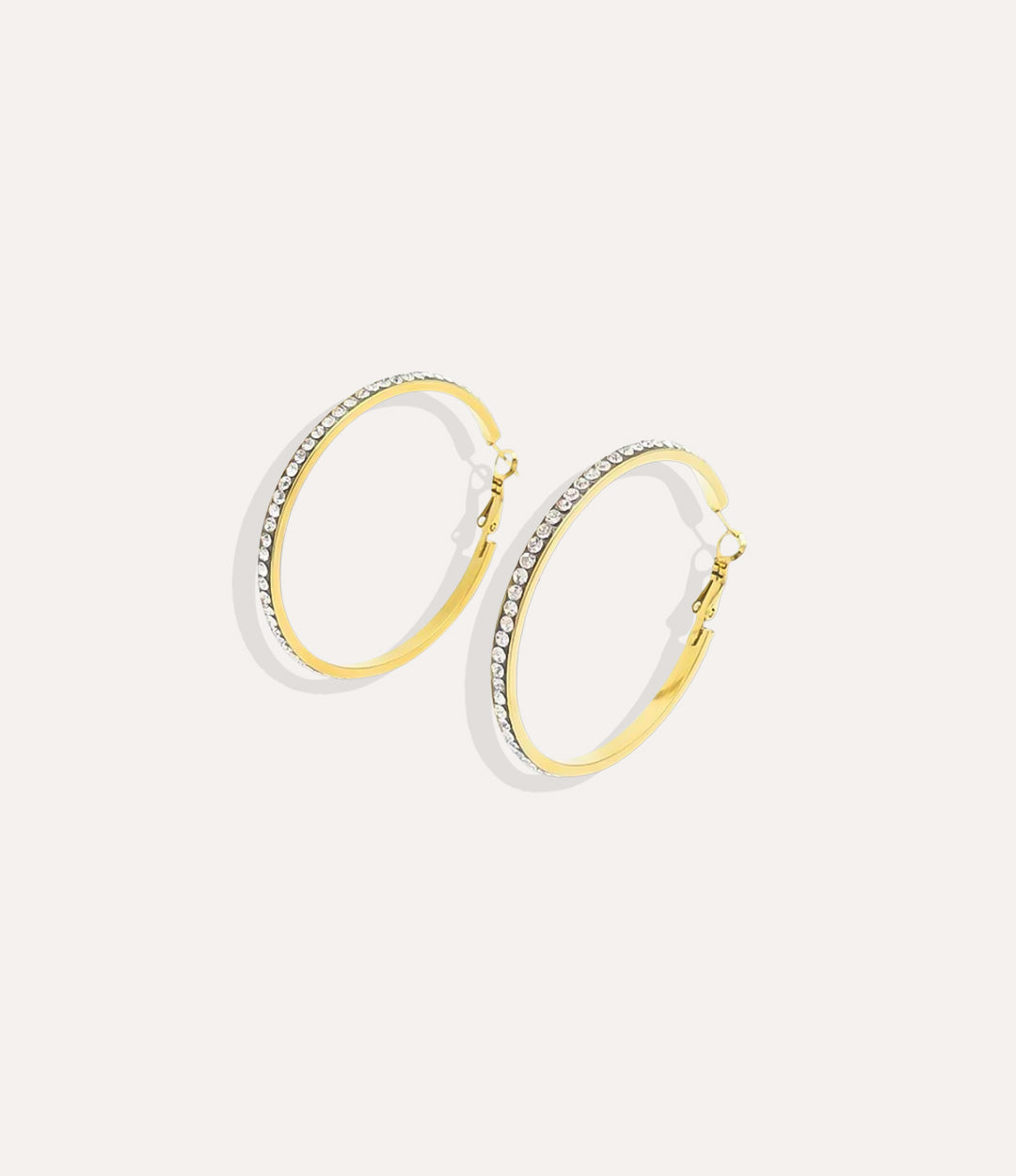 Product shot of the Princess Hoops in 18k gold plating displaying the smooth finish and timeless hoop design on a white background