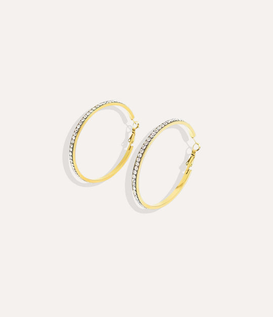 Product shot of the Princess Hoops in 18k gold plating displaying the smooth finish and timeless hoop design on a white background