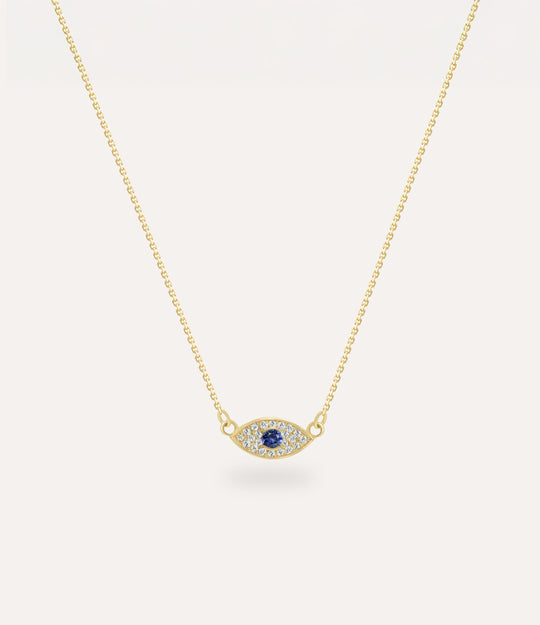 Gold Protection Necklace featuring symbolic pendant on delicate chain