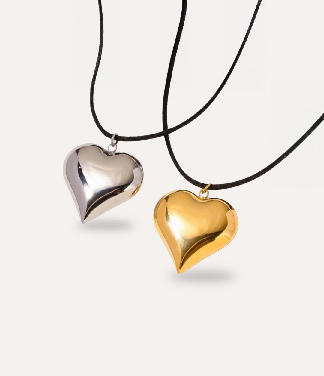 18k gold puffy heart charm pendant