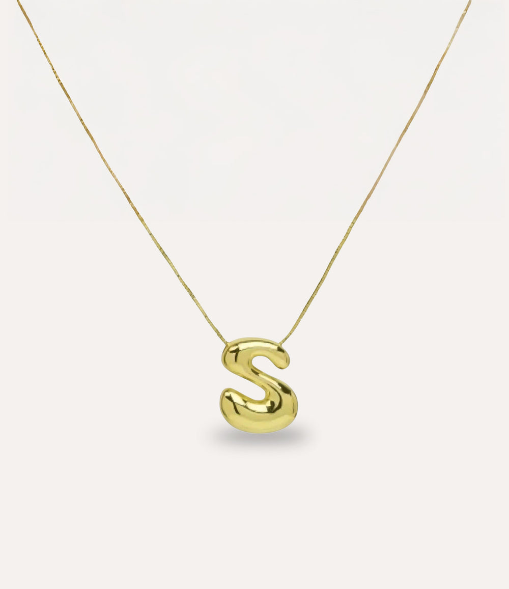 Puffy Letter Necklace S letter