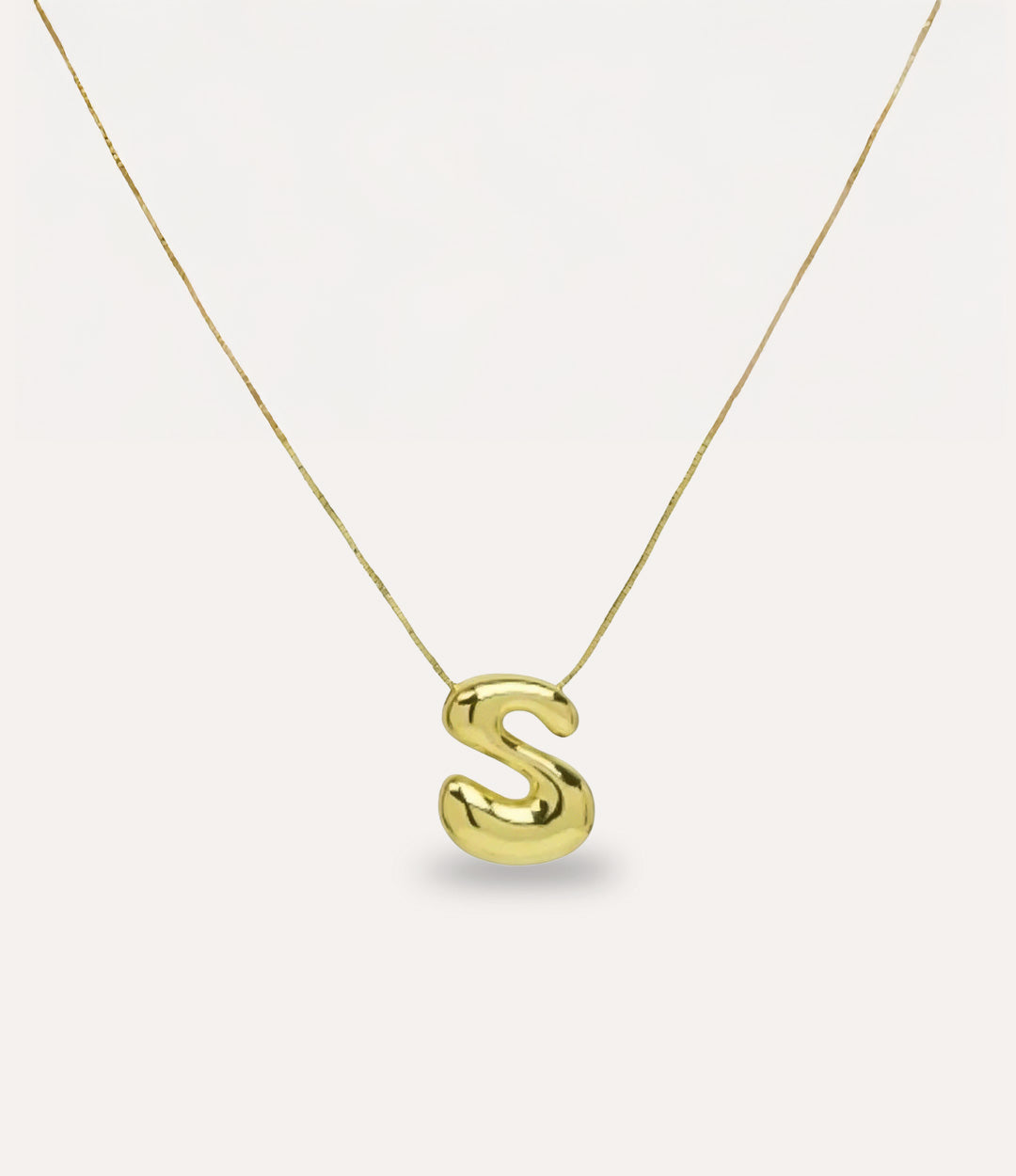 Puffy Letter Necklace S letter
