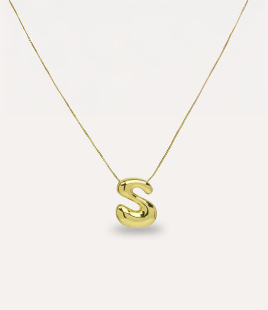 Puffy Letter Necklace S letter
