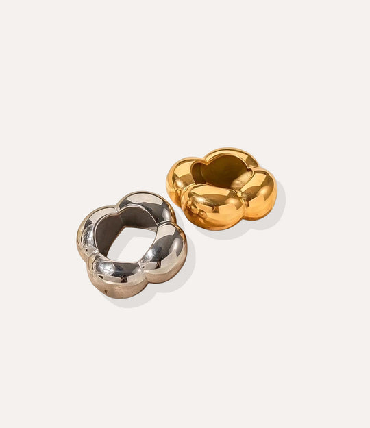 Puffy Statement Ring in 18k gold plated stainless steel, featuring a smooth, thick, and rounded design isolated on a white background.