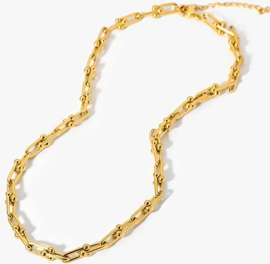 gold Horse Shoe link Necklace
