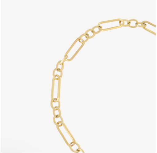 gold multi size link necklace