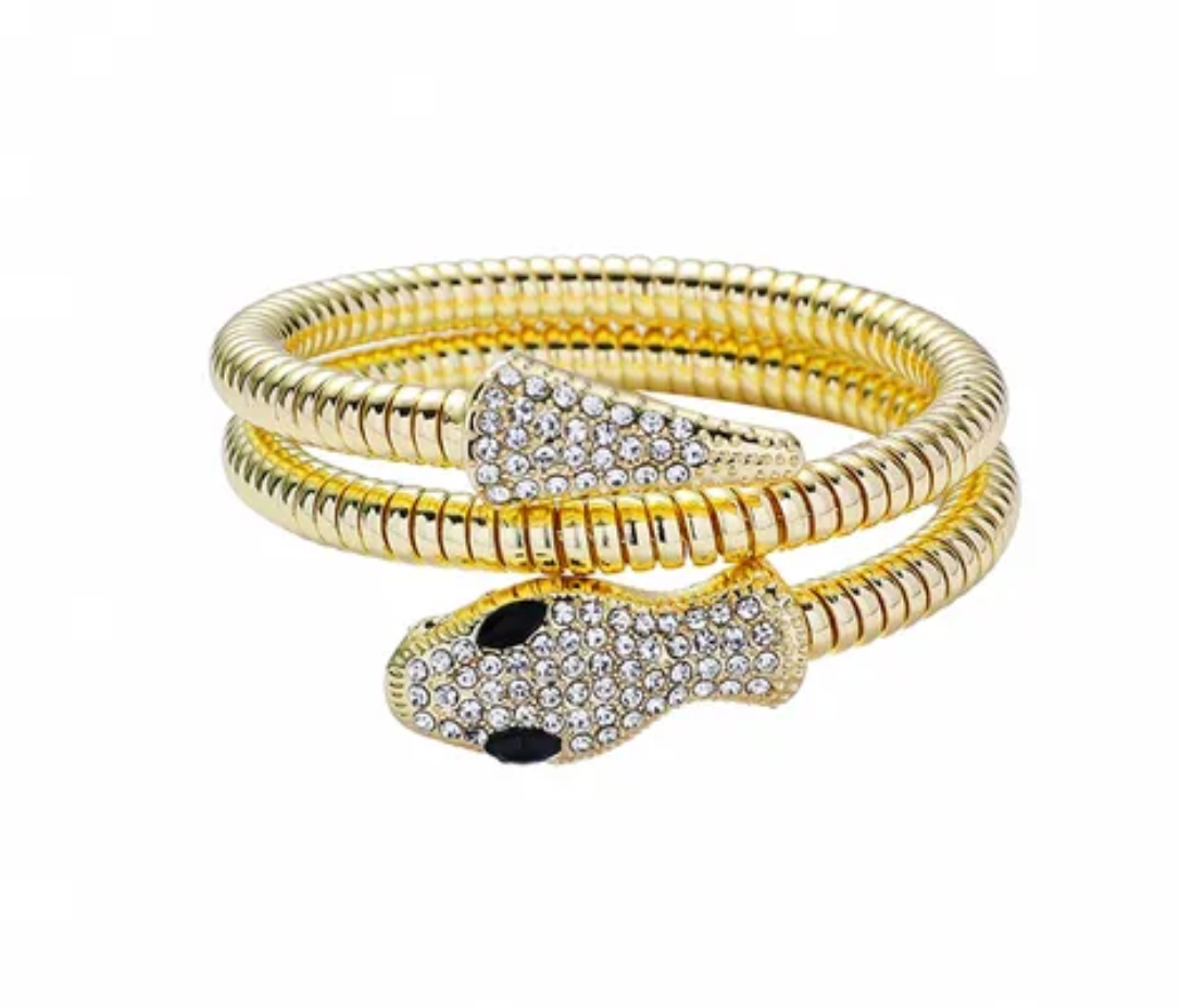 Snake wrap gold bracelet