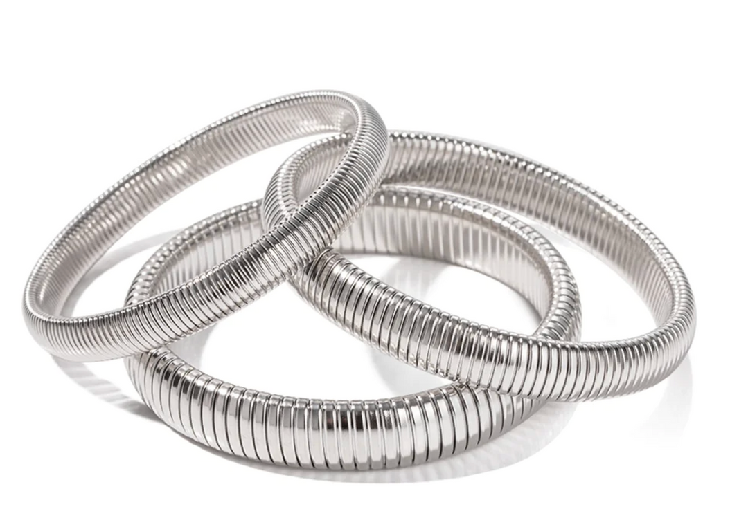 Silver Snake link stretch bracelet 