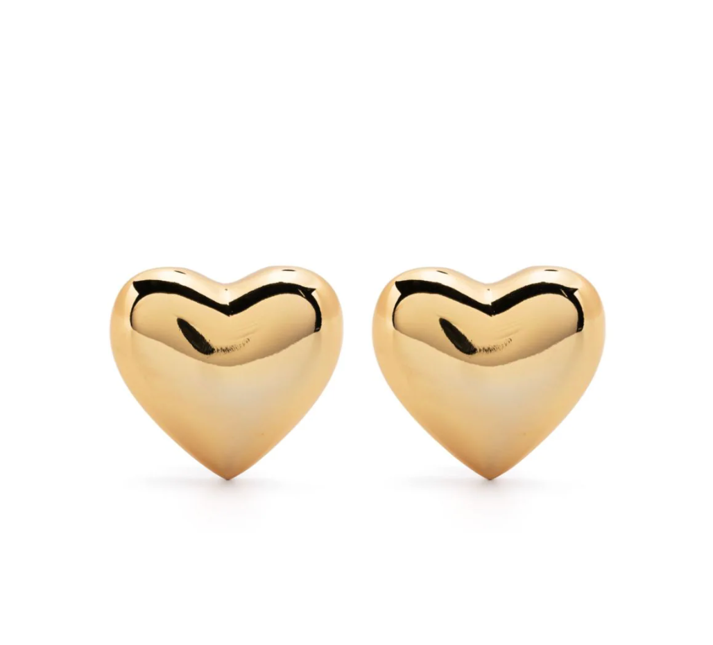 gold Big Heart Earrings