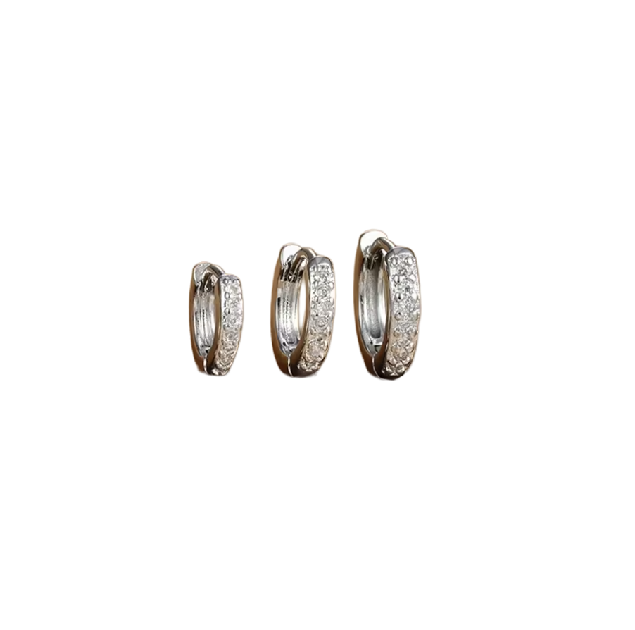 Mini Pave Hoops