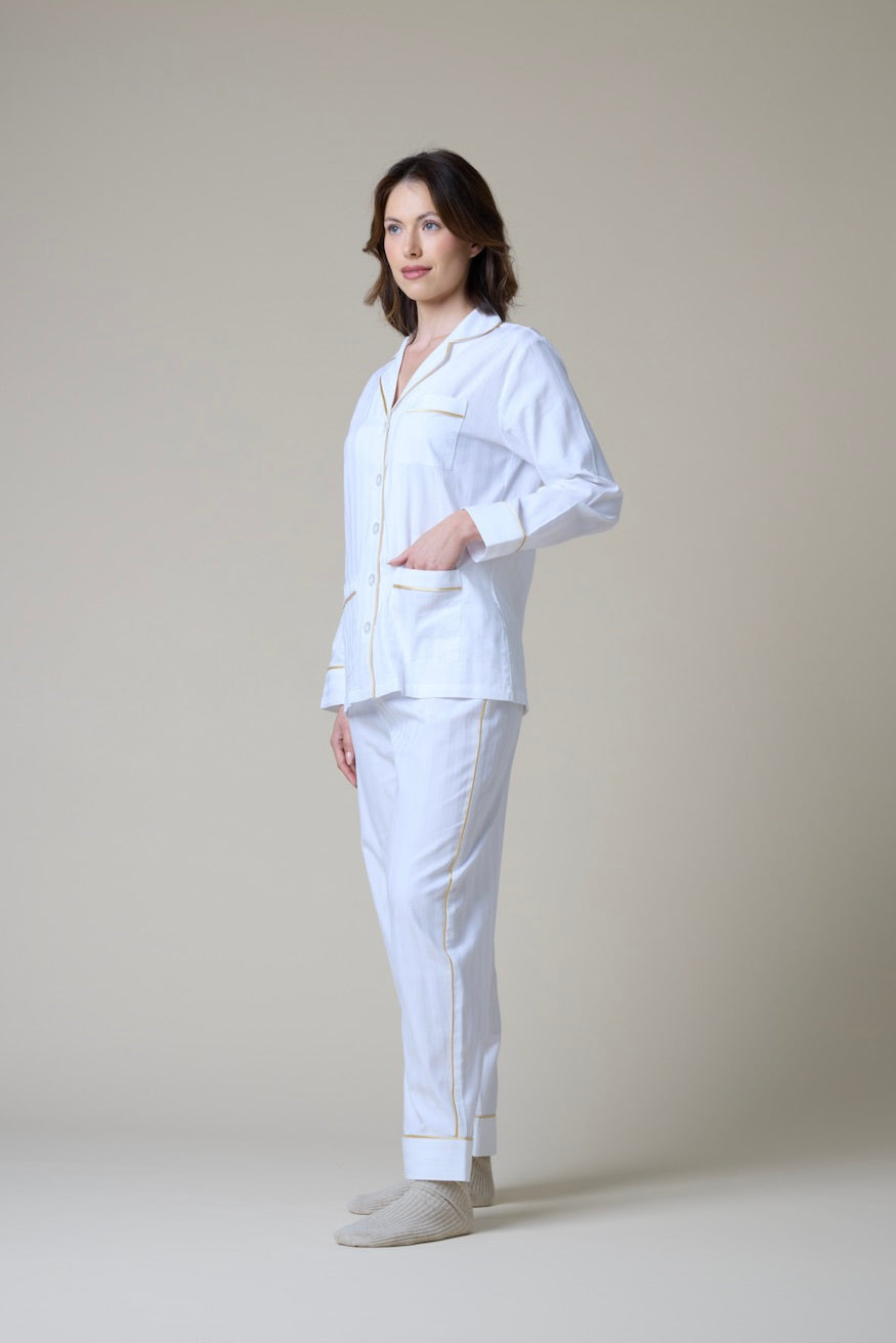 Premium Cotton Pajama Set in Lily White