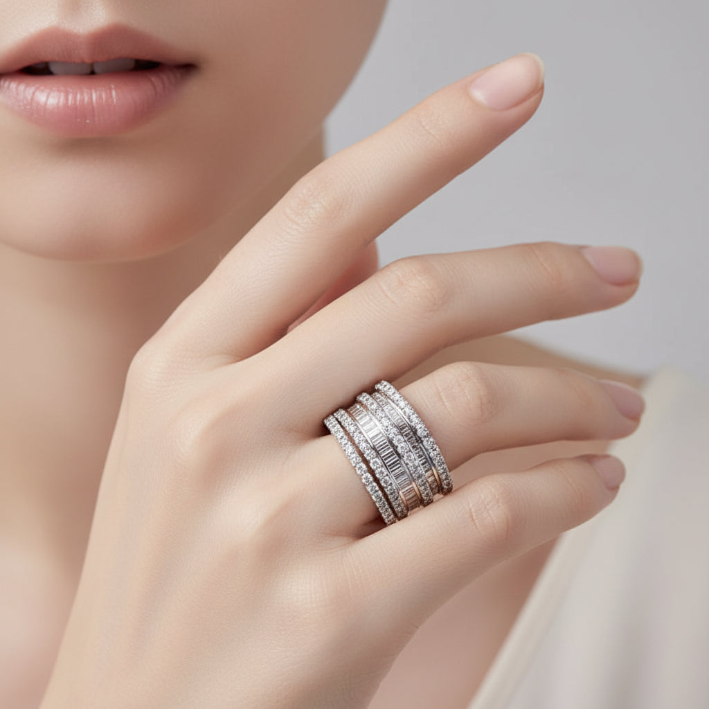 The Diamond Layer Ring - Skye Flowers Design