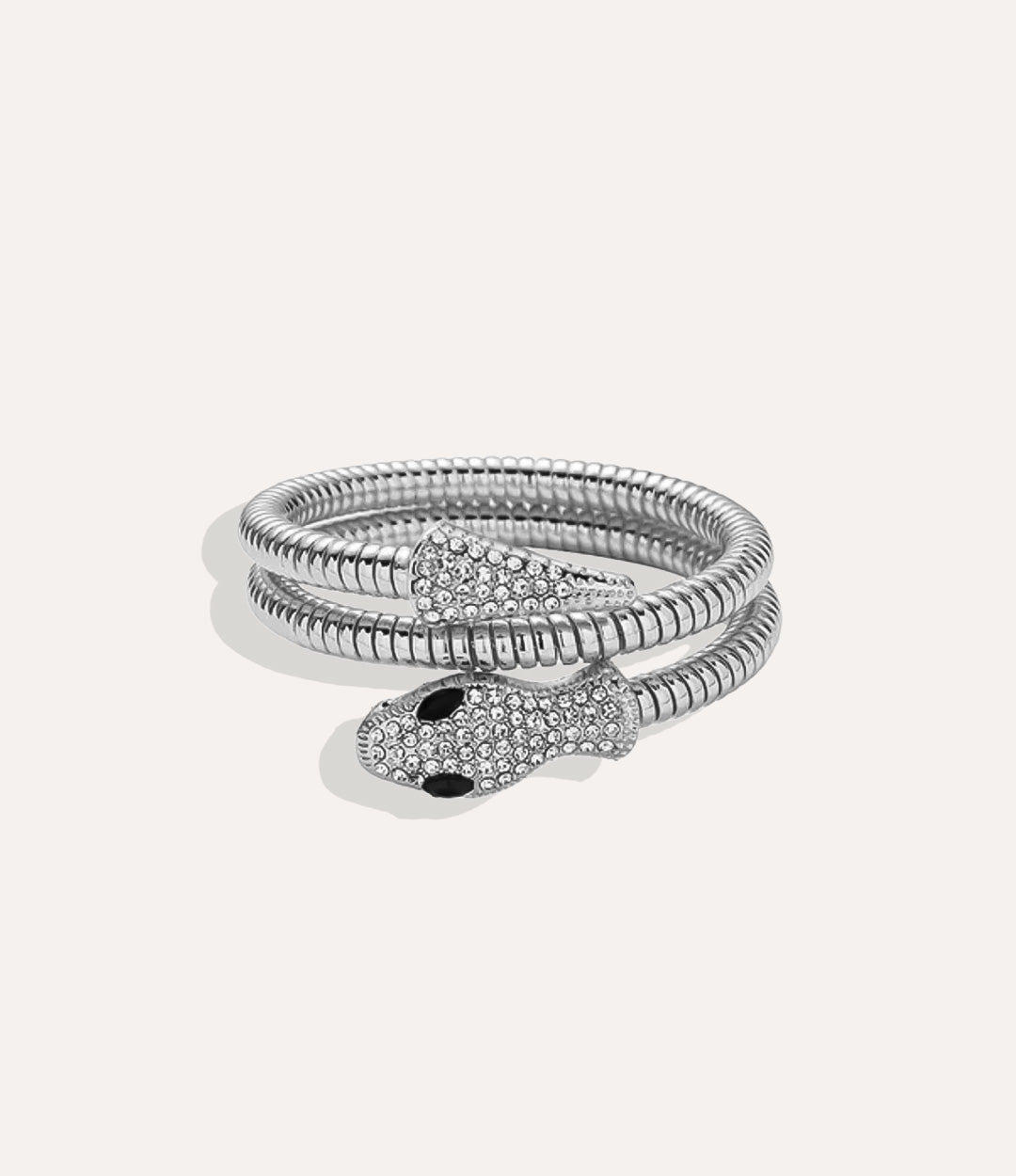 Snake Wrap Bracelet in silver, displaying its sleek sterling silver shine and detailed wrap design.