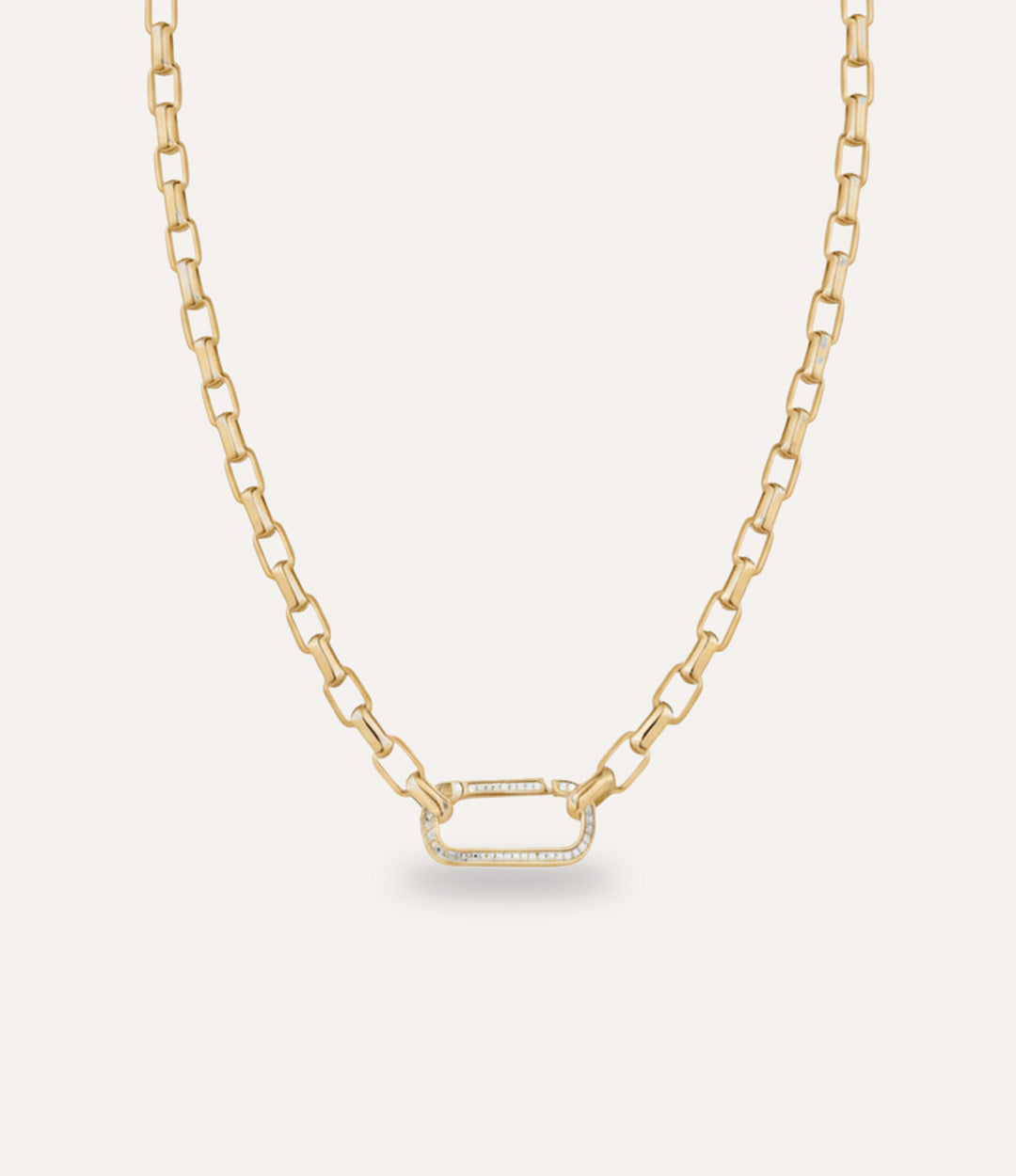 Unisex Square Link Chain Necklace Gold