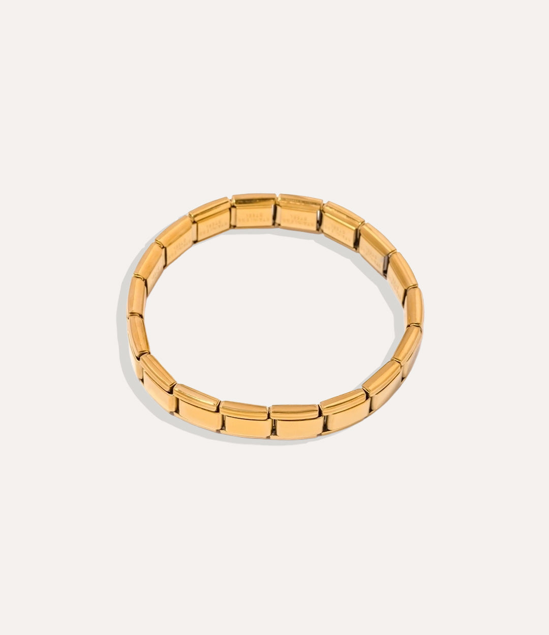 Stretch Watch Band bracelet in 18k gold plated displayed on a clean background.