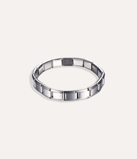 Stretch Watch Band bracelet in 18k silver displayed on a clean background.
