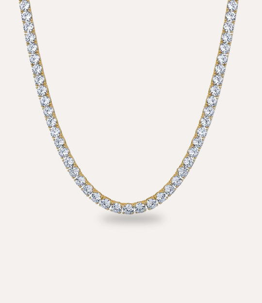 Tennis Necklace Gold with real diamonds