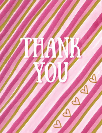 pink and gold thank you card