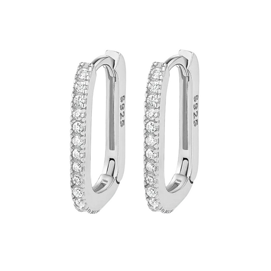Oval Diamond Hoops