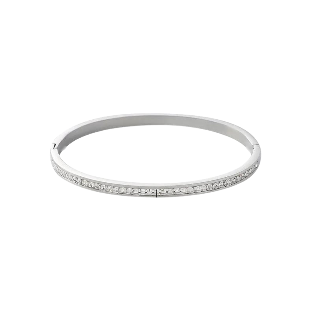 Silver bangle with Sparkle