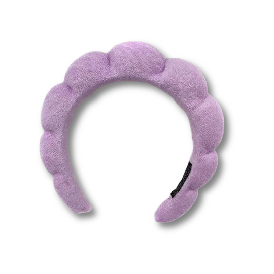 Purple puffy towel headband
