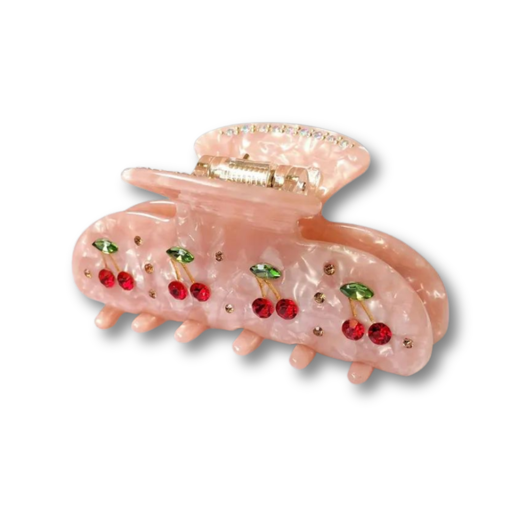 pink cherry claw clip